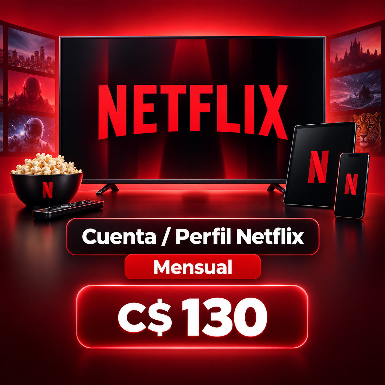 Netflix Premiun 1 perfil (Mensual)